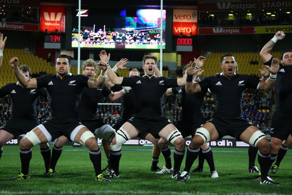 The All Blacks perform the haka in the new jersey before the All Black v South Africa test match at Westpac Stadium, Wellington, NZ. 30 July 2011 Credit: Jo Caird/RugbyImages